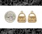 Black Purse with Rhinestone Charms - Set of Two - XXX - ZG-C59